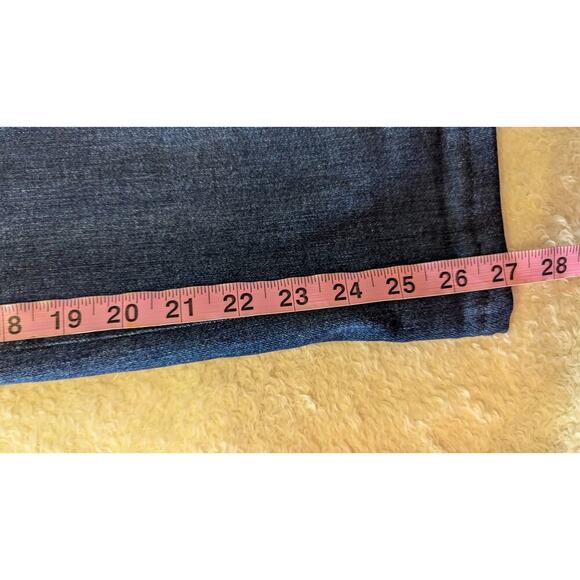 3x1 DENIM NYC Bootcut Whiskering Distress High Waist Dark Wash Jeans Size 27 - Picture 10 of 10